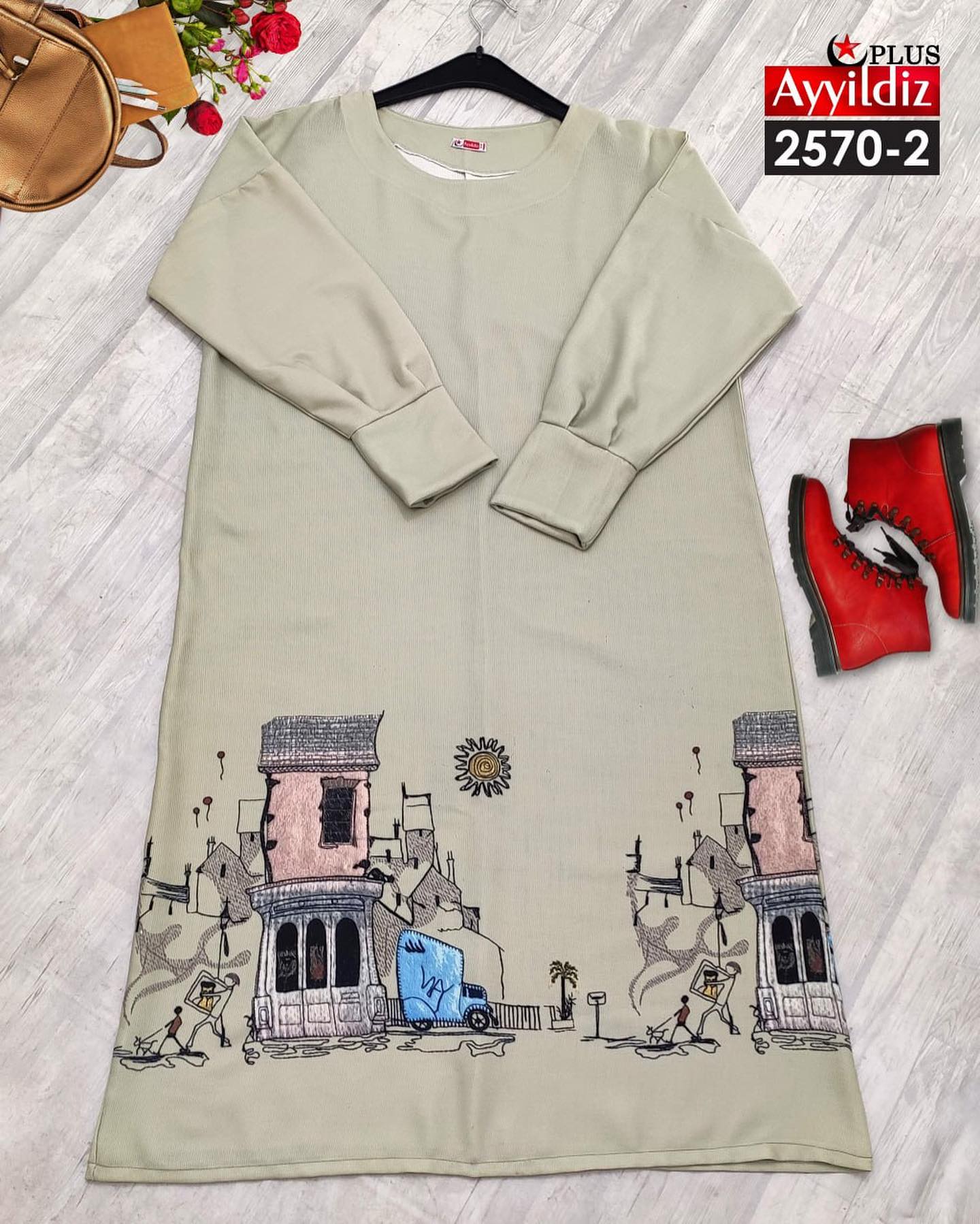 مانتو / پیراهن / کفتان زنانه سایز بزرگ کد 2570