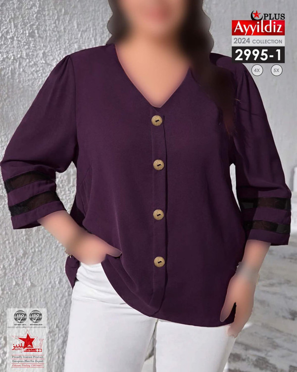 شومیز مجلسی زنانه سایز بزرگ کد 2995