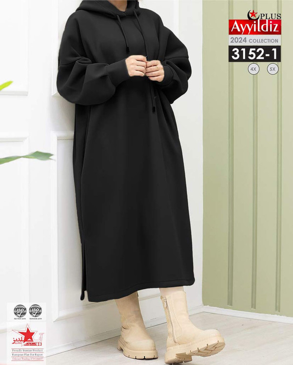 هودی لانگ زمستانی زنانه سایزبزرگ کد 3152