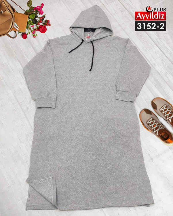 هودی لانگ زمستانی زنانه سایزبزرگ کد 3152