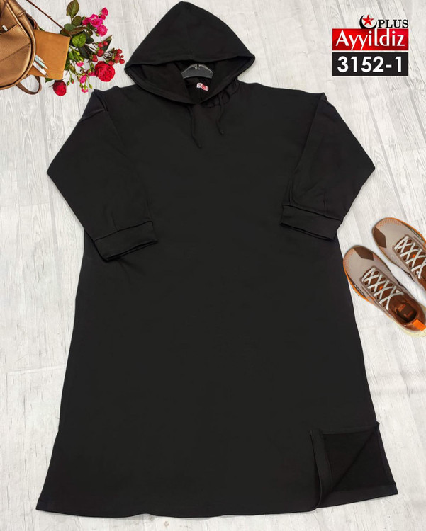 هودی لانگ زمستانی زنانه سایزبزرگ کد 3152