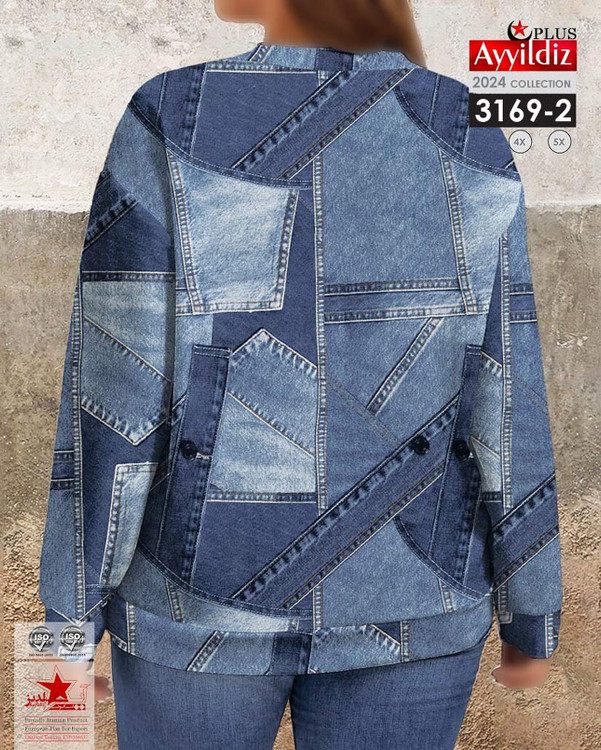 بلوز طرح لی نخی زنانه سایز بزرگ کد 3169