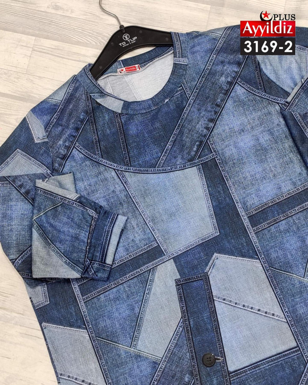 بلوز طرح لی نخی زنانه سایز بزرگ کد 3169