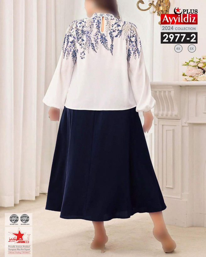 بلوز دامن مجلسی زنانه سایز بزرگ کد 2977