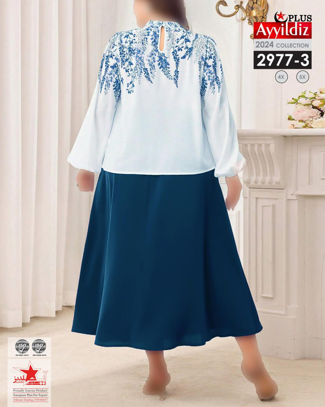 بلوز دامن مجلسی زنانه سایز بزرگ کد 2977