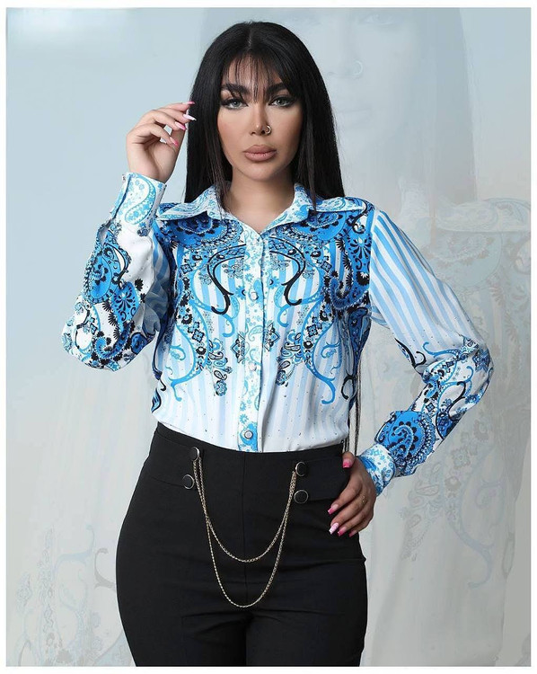 شومیز مجلسی زنانه مزونی شیک مدل ترمه