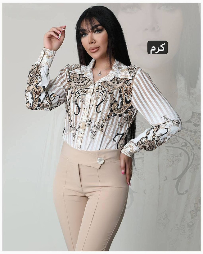 شومیز مجلسی زنانه مزونی شیک مدل ترمه