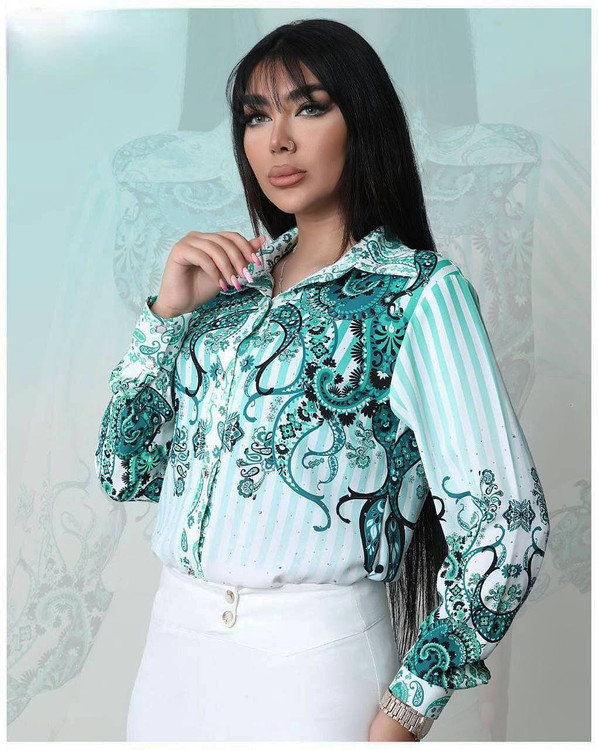 شومیز مجلسی زنانه مزونی شیک مدل ترمه