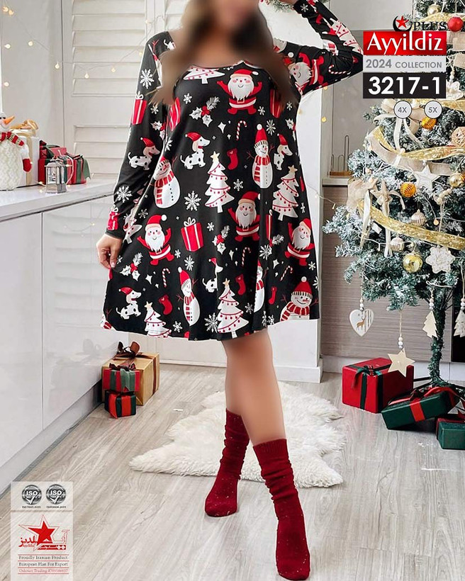 تونیک خاص کریسمس سایز بزرگ کد 3217