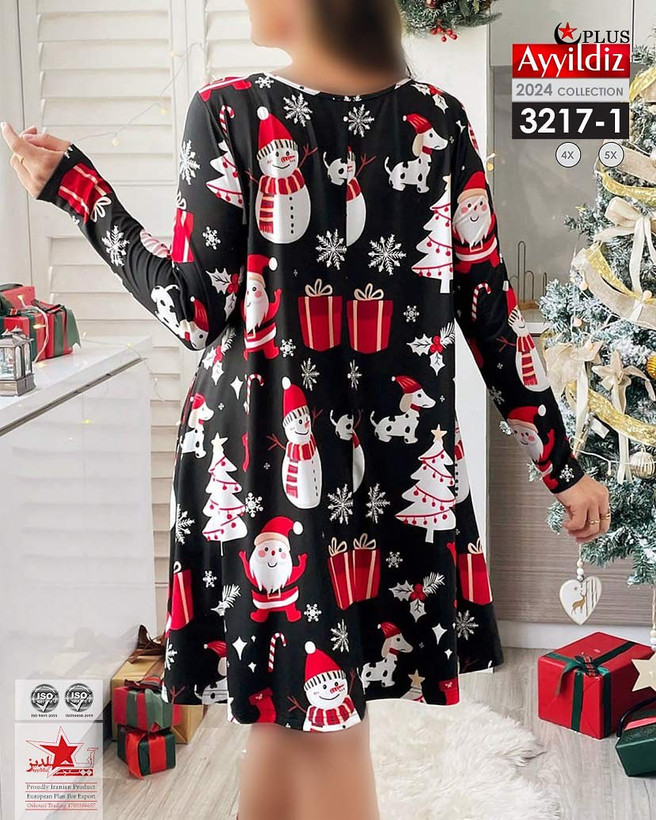 تونیک خاص کریسمس سایز بزرگ کد 3217