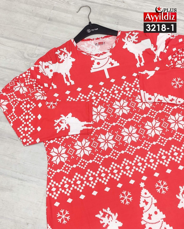 پیراهن خاص کریسمس زنانه سایز بزرگ کد 3218