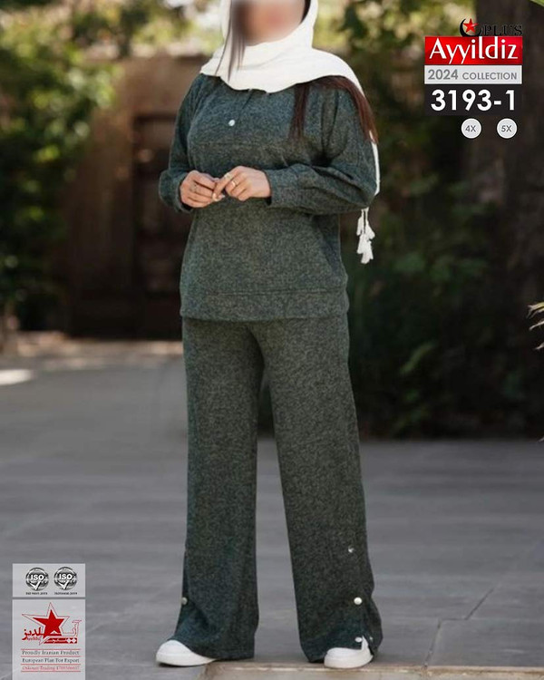 ست بلوز شلوار پاییزه سایز بزرگ کد 3193