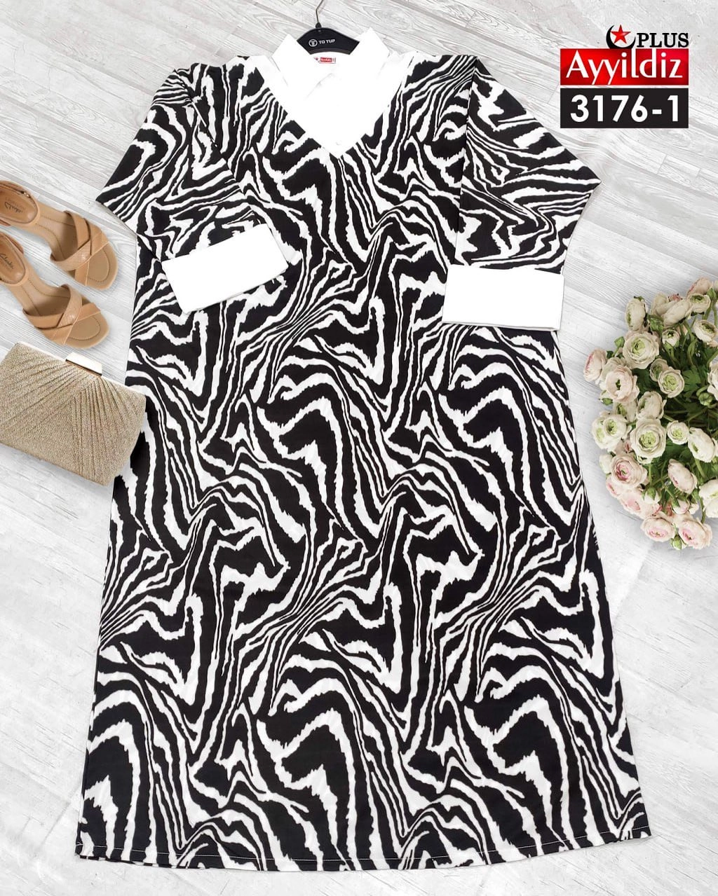 پیراهن مجلسی خاص سایز بزرگ کد 3176