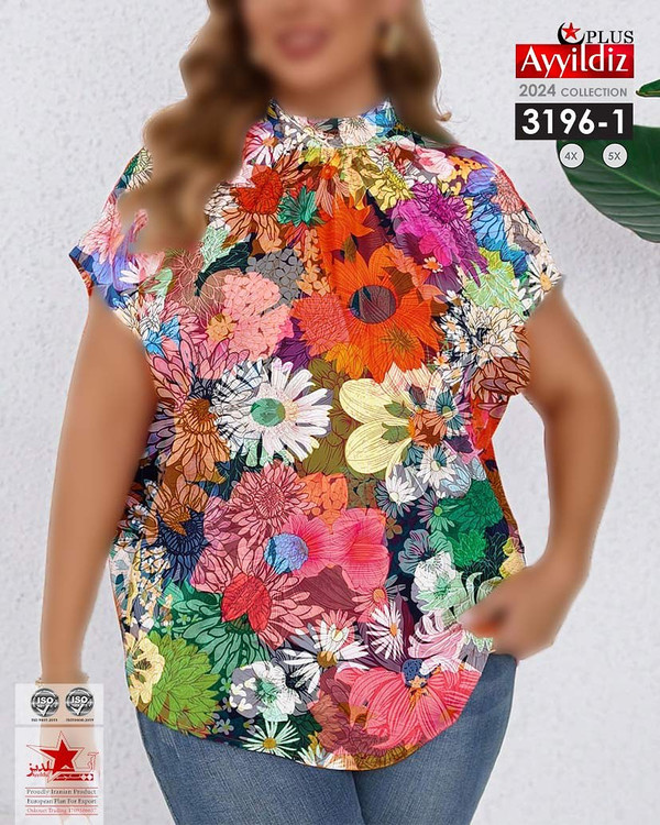 شومیز مجلسی زنانه سایز بزرگ کد 3196