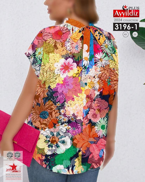 شومیز مجلسی زنانه سایز بزرگ کد 3196