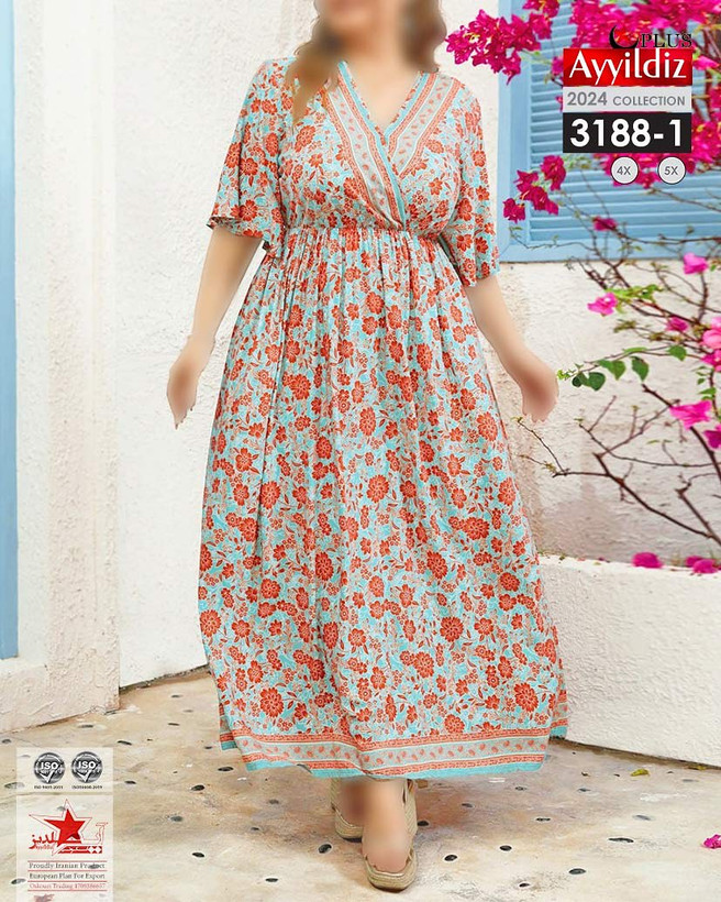 پیراهن مجلسی زنانه سایز بزرگ کد 3188