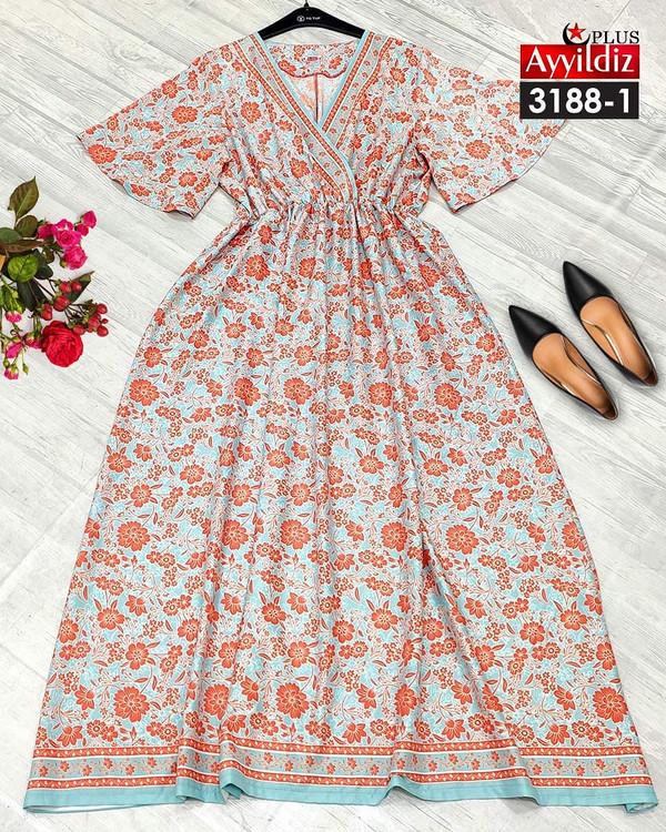 پیراهن مجلسی زنانه سایز بزرگ کد 3188