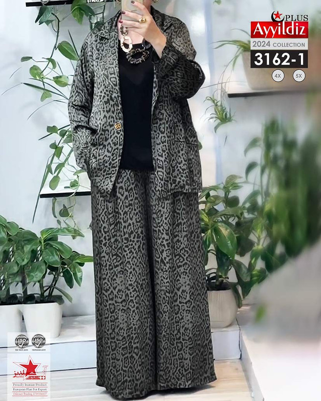 کت و شلوار زنانه سایز بزرگ کد 3162