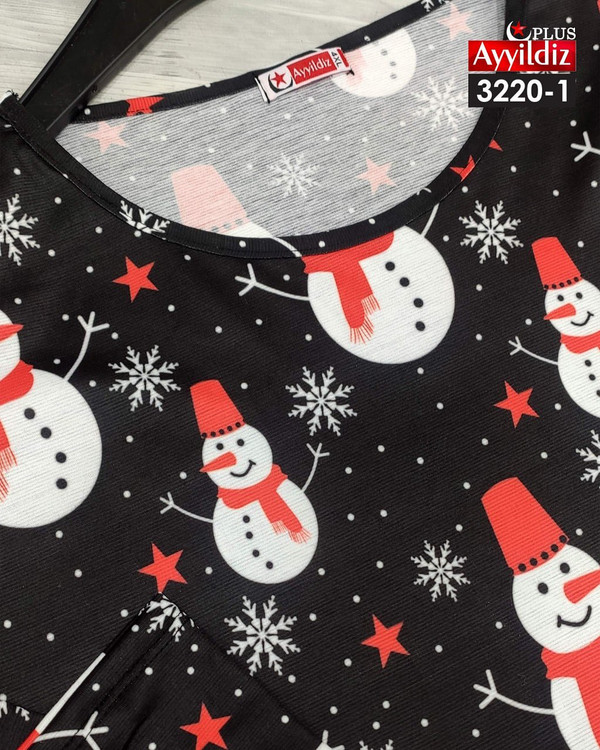 پیراهن کریسمسی زنانه سایز بزرگ کد 3220
