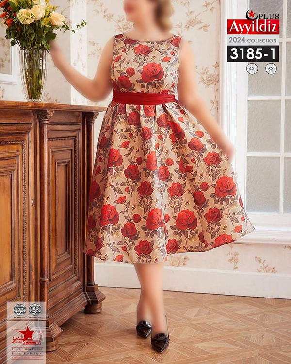 پیراهن عروسکی زنانه سایز بزرگ کد 3185