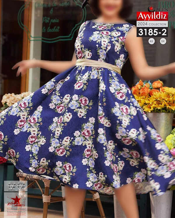 پیراهن عروسکی زنانه سایز بزرگ کد 3185