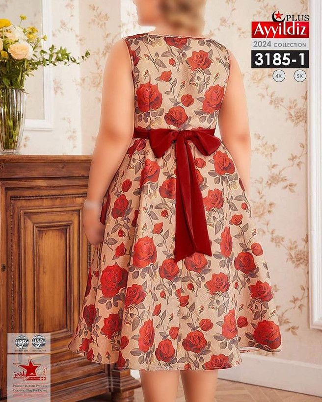 پیراهن عروسکی زنانه سایز بزرگ کد 3185