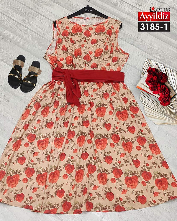 پیراهن عروسکی زنانه سایز بزرگ کد 3185