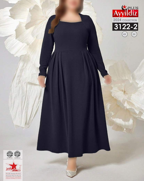 پیراهن مجلسی بغل پلیسه زنانه سایز بزرگ کد 3122