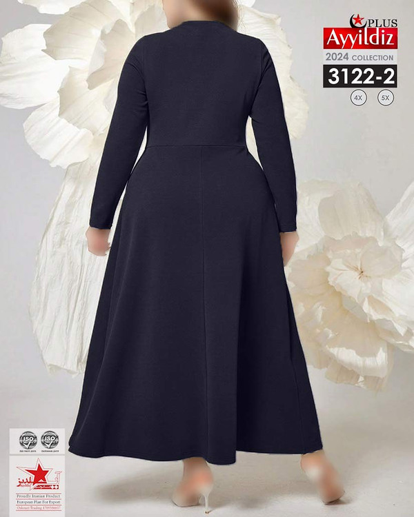 پیراهن مجلسی بغل پلیسه زنانه سایز بزرگ کد 3122