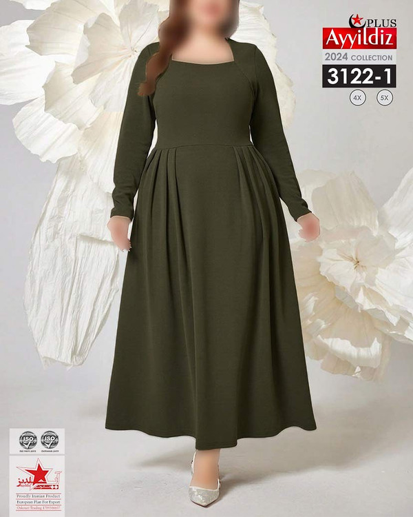 پیراهن مجلسی بغل پلیسه زنانه سایز بزرگ کد 3122