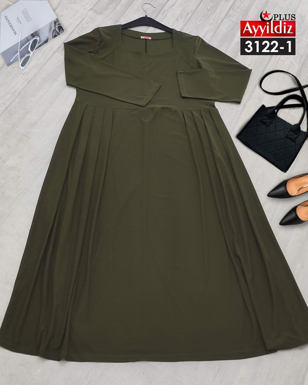 پیراهن مجلسی بغل پلیسه زنانه سایز بزرگ کد 3122