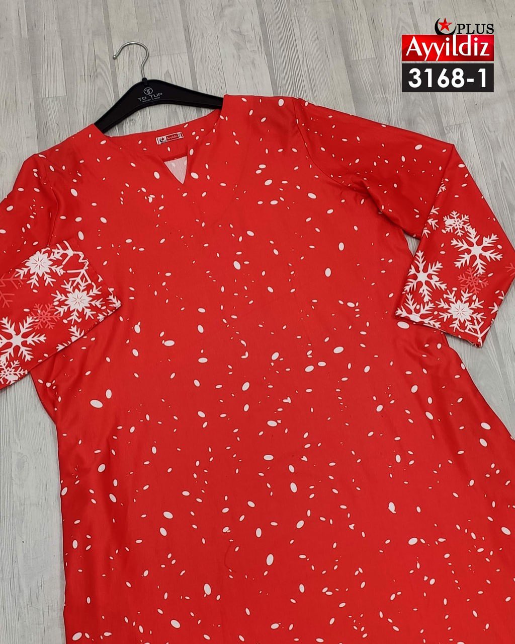 پیراهن کریسمسی زنانه سایز بزرگ کد 3168