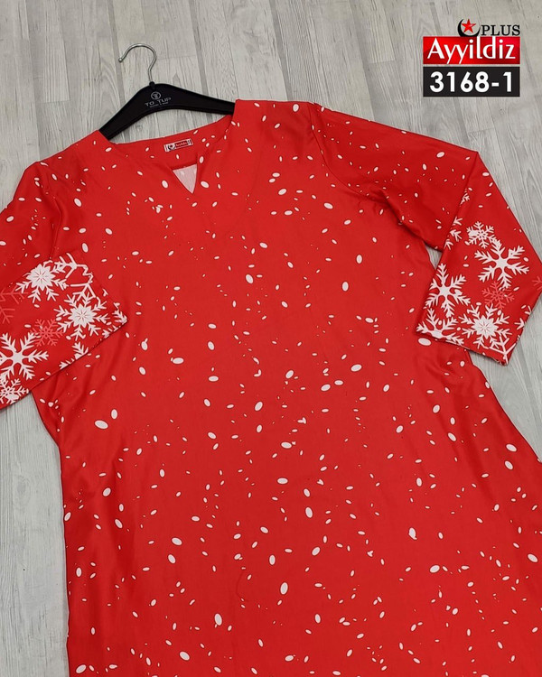 پیراهن کریسمسی زنانه سایز بزرگ کد 3168