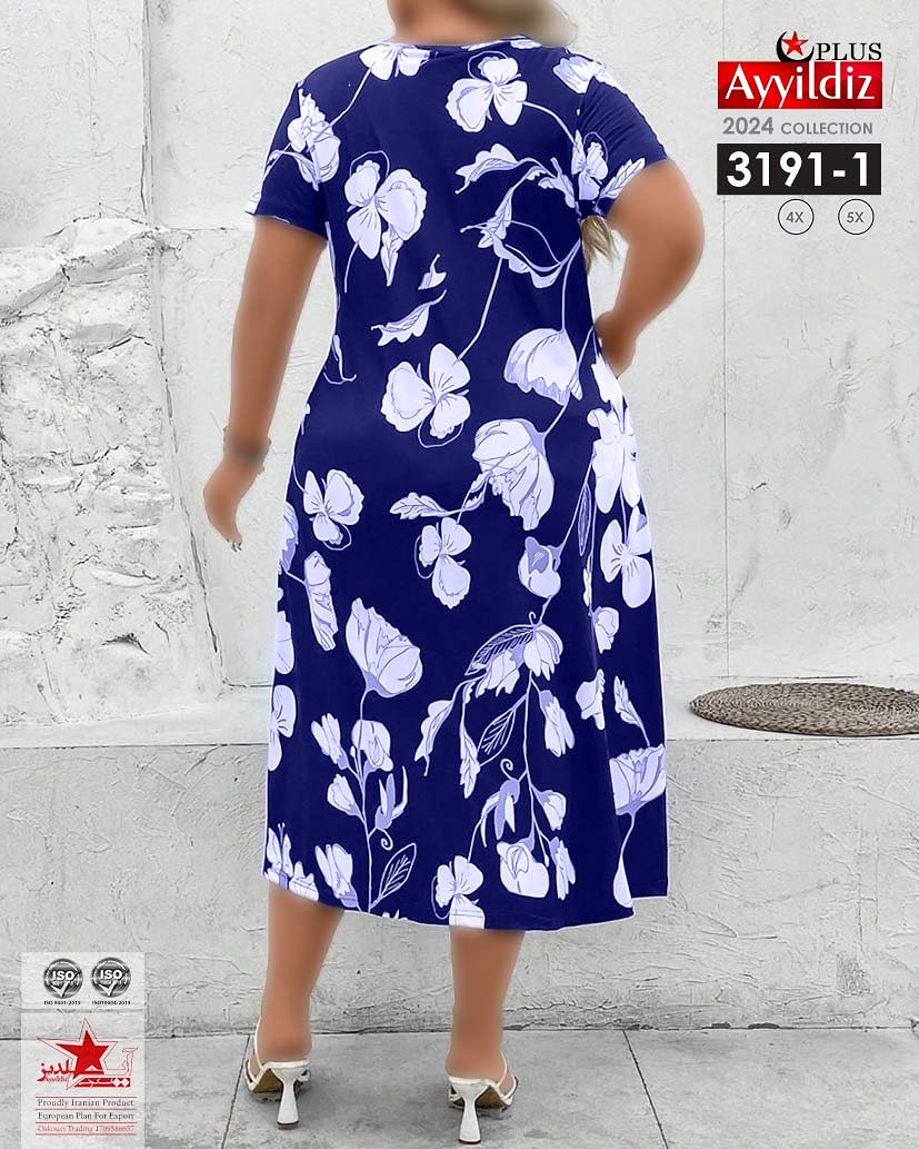 تونیک آستین کوتاه زنانه سایز بزرگ کد 3191