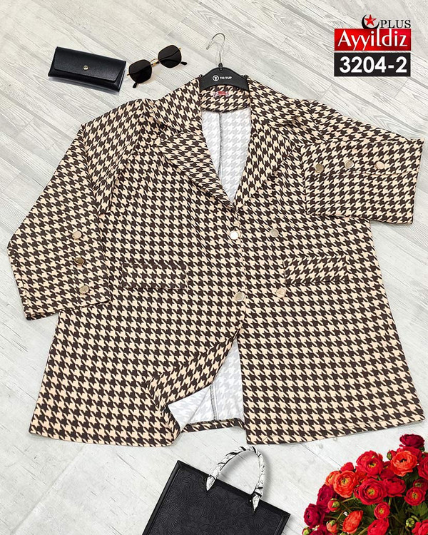 کت مجلسی پائیزه زنانه سایز بزرگ کد 3204