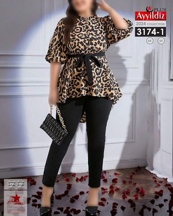 شومیز مجلسی زنانه سایز بزرگ کد 3174