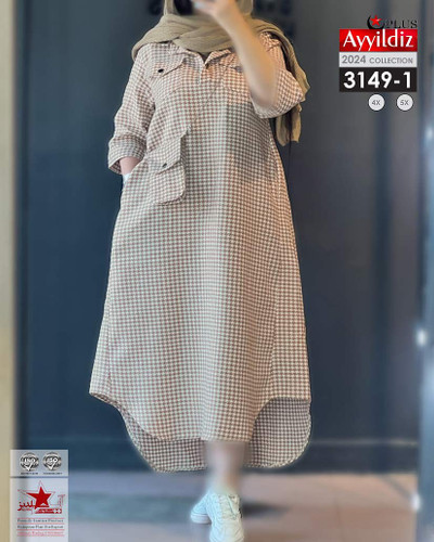 مانتو / پیراهن / کفتان زنانه سایز بزرگ کد 3149