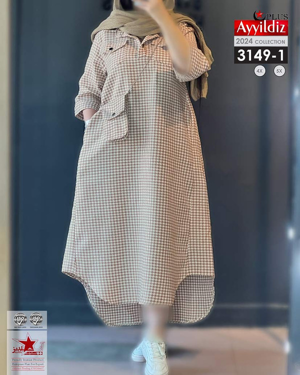 مانتو / پیراهن / کفتان زنانه سایز بزرگ کد 3149