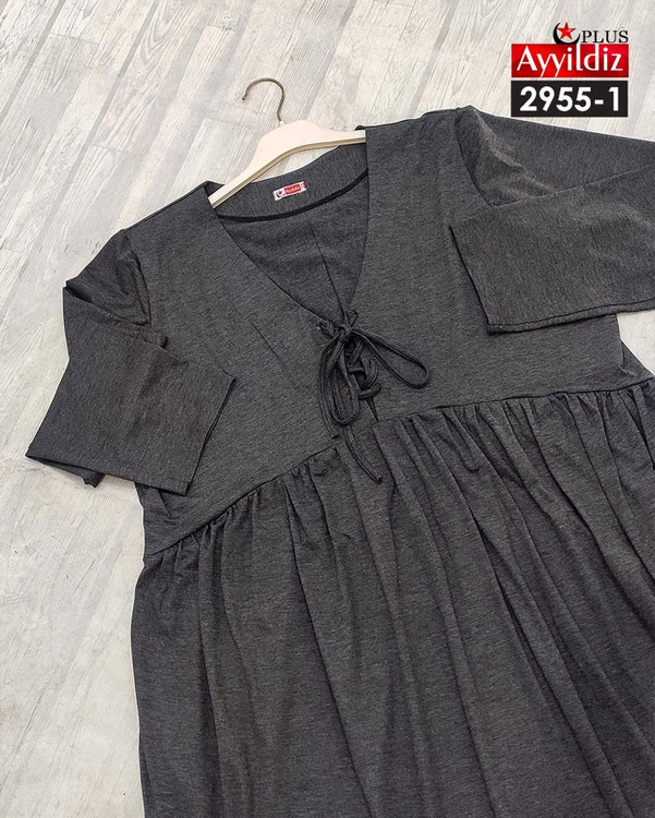 پیراهن نخی زنانه سایز بزرگ کد 2955