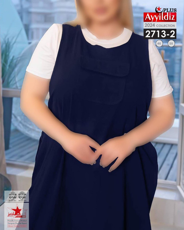 سارافون جلو جیب زنانه سایز بزرگ کد 2713