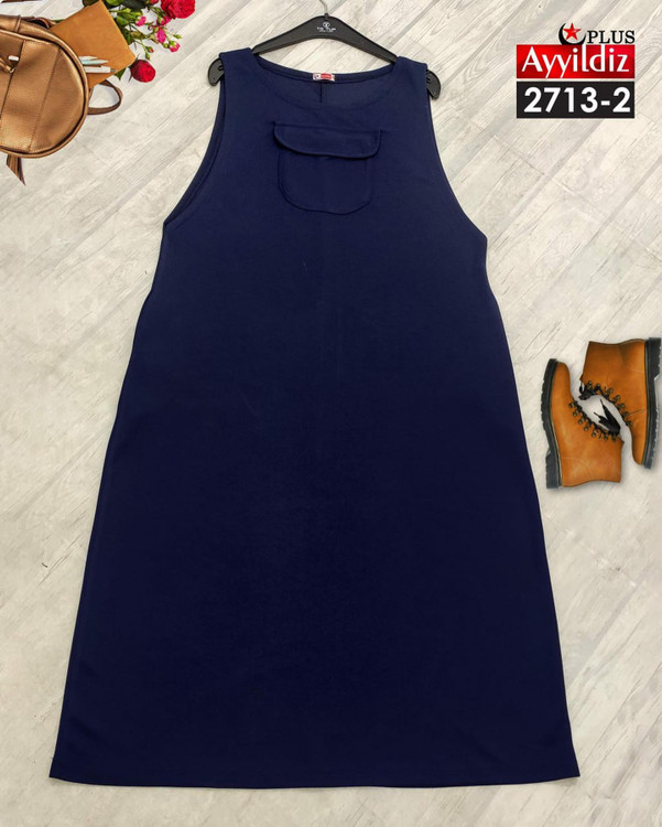 سارافون جلو جیب زنانه سایز بزرگ کد 2713