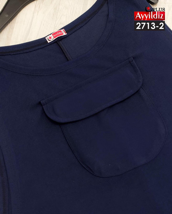 سارافون جلو جیب زنانه سایز بزرگ کد 2713