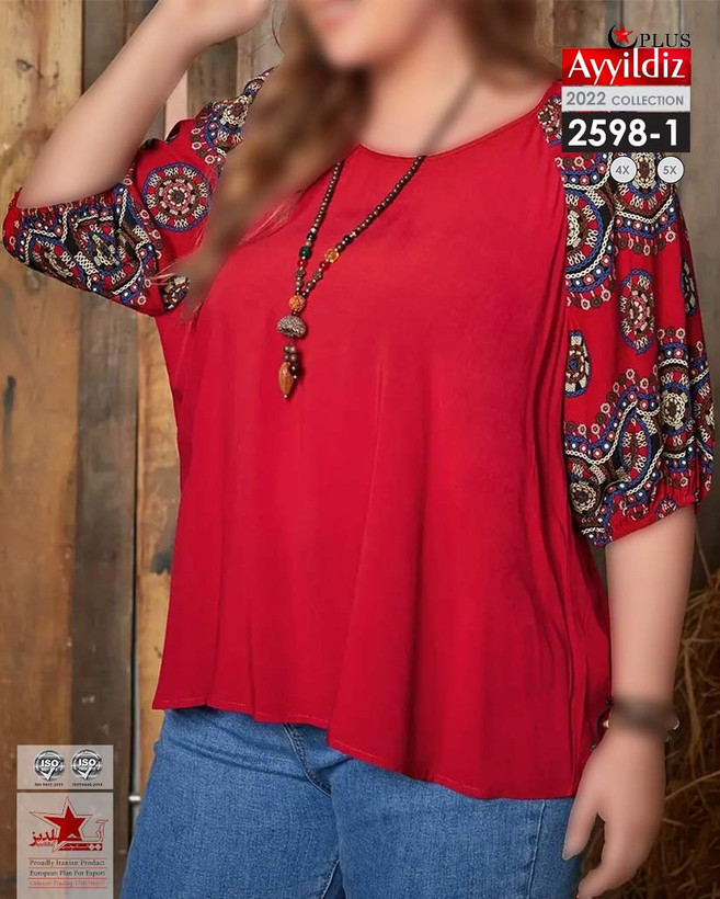 شومیز مجلسی زنانه سایز بزرگ کد 2598