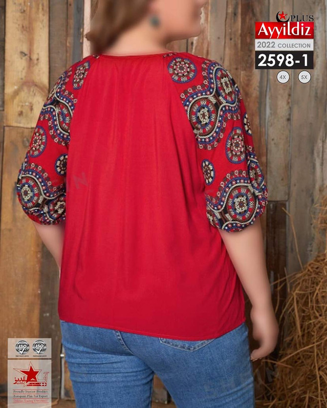 شومیز مجلسی زنانه سایز بزرگ کد 2598