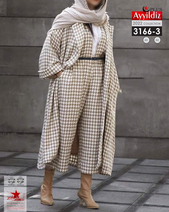 ست اورال و مانتو زنانه سایز بزرگ کد 3166