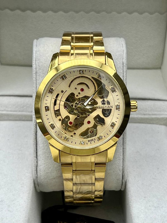 ساعت مردانه برند WELGUAN رنگ طلایی