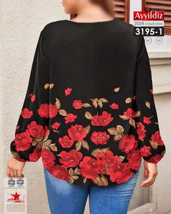 شومیز مجلسی زنانه سایز بزرگ کد 3195