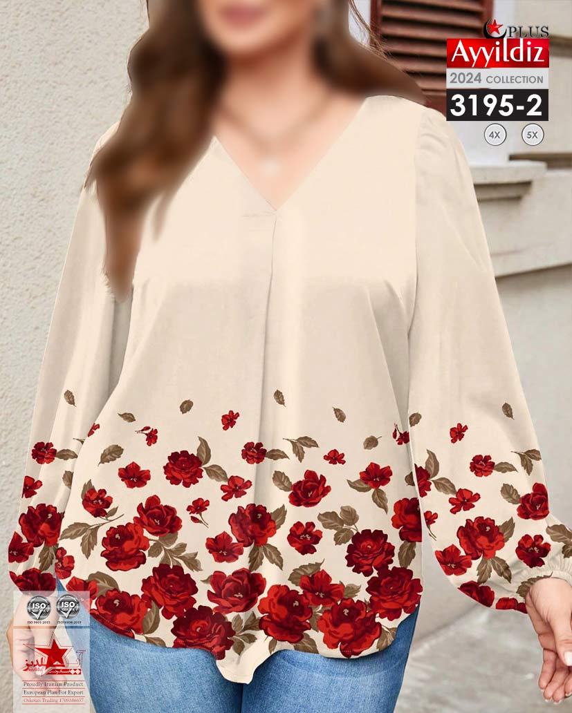 شومیز مجلسی زنانه سایز بزرگ کد 3195