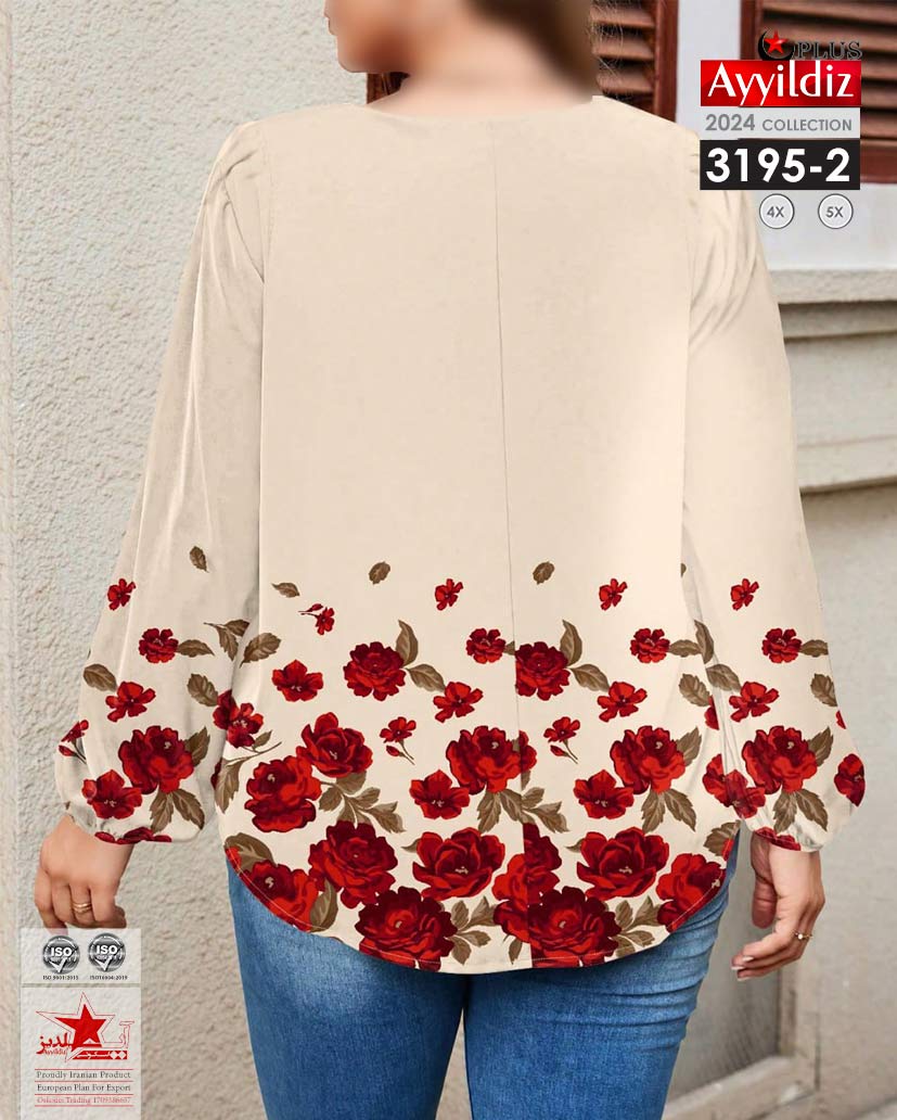 شومیز مجلسی زنانه سایز بزرگ کد 3195
