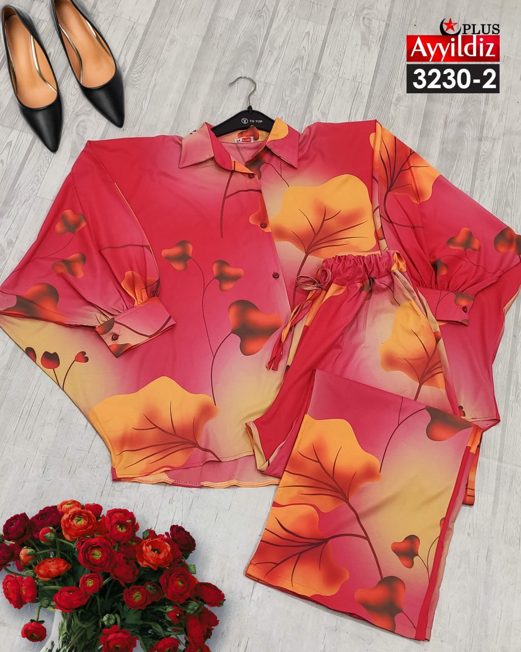 ست بلوز شلوار زنانه مجلسی سایز بزرگ کد 3230